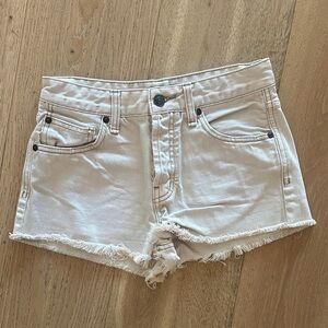Women's Cream Denim Shorts